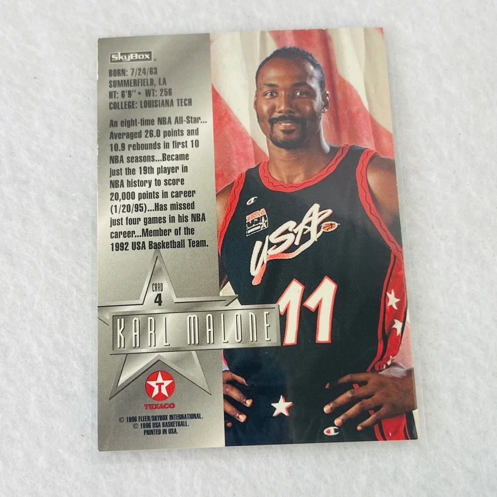 1996 SkyBox USA Basketball Karl Malone Card 4 Fleer Texaco Dream Team NBA